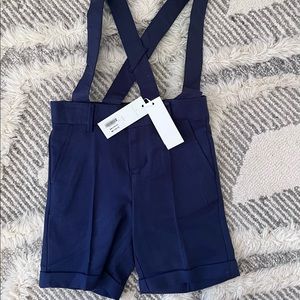 NWT Janie and Jack boys shorts with suspenders. Size 4